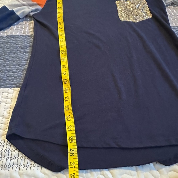 Colorful Striped Long Sleeve Top with Gold Pocket - Picture 4 of 4